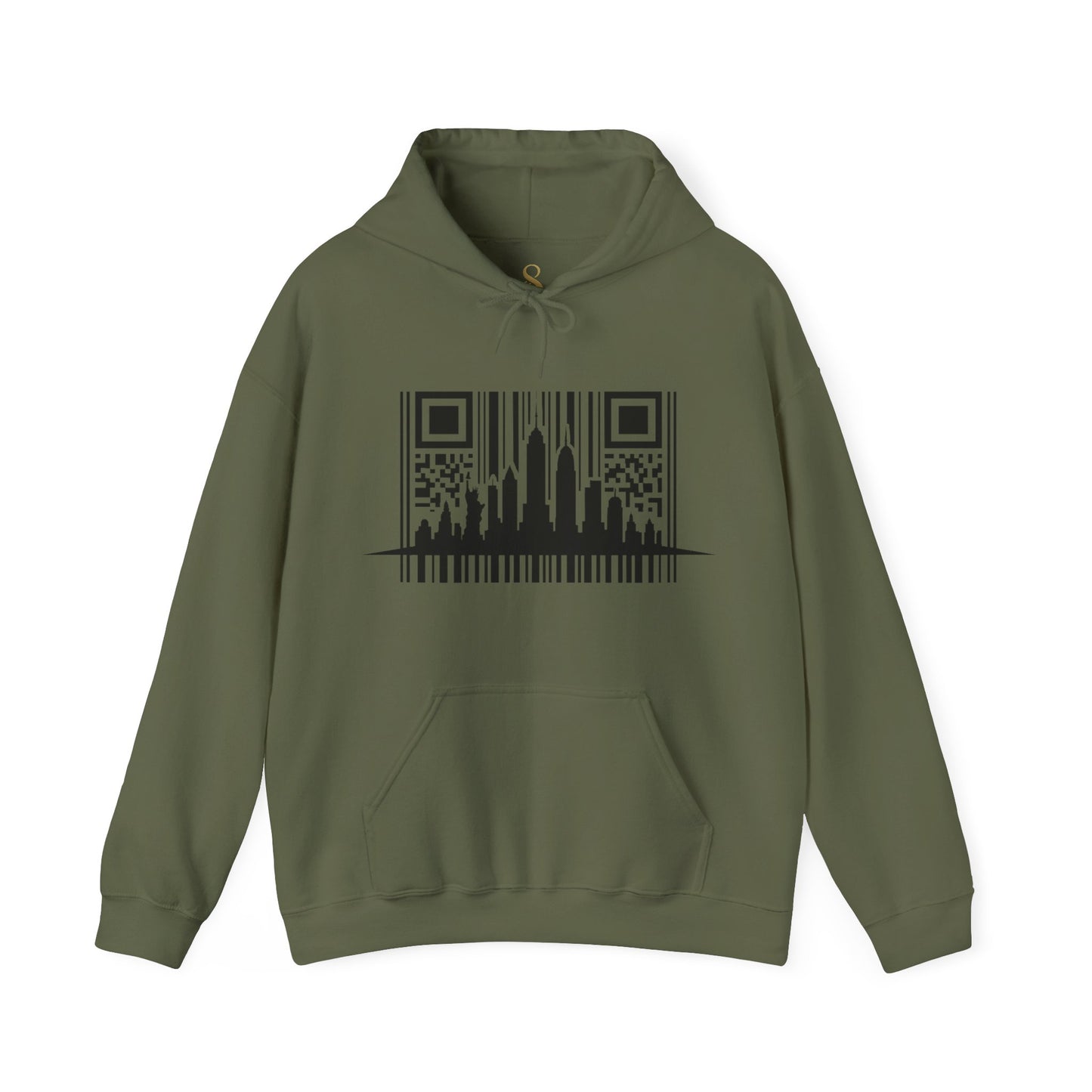 SOULIV8™ NYC Barcode Skyline Hoodie — Urban Streetwear with a Bold Edge