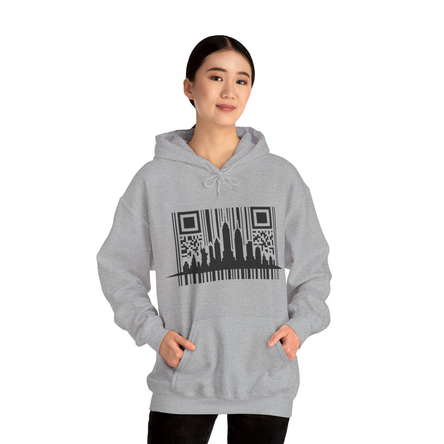 SOULIV8™ NYC Barcode Skyline Hoodie — Urban Streetwear with a Bold Edge