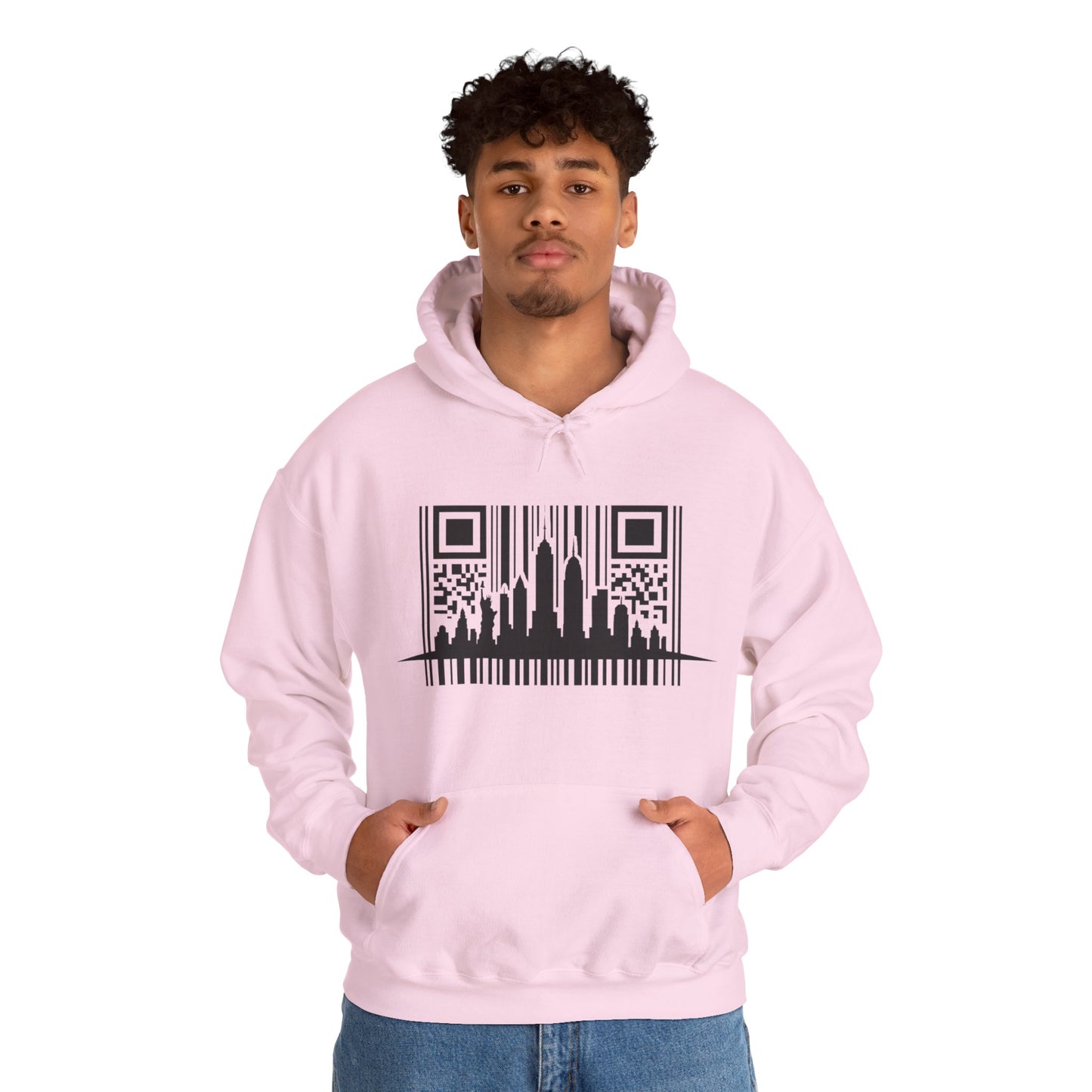 SOULIV8™ NYC Barcode Skyline Hoodie — Urban Streetwear with a Bold Edge