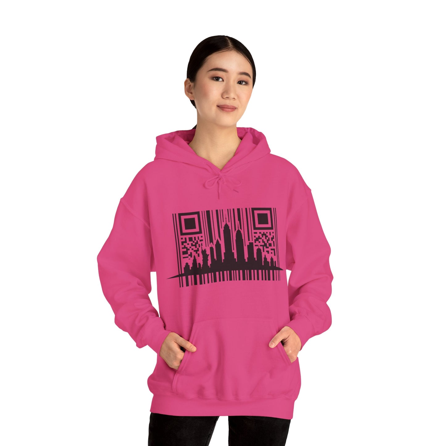 SOULIV8™ NYC Barcode Skyline Hoodie — Urban Streetwear with a Bold Edge