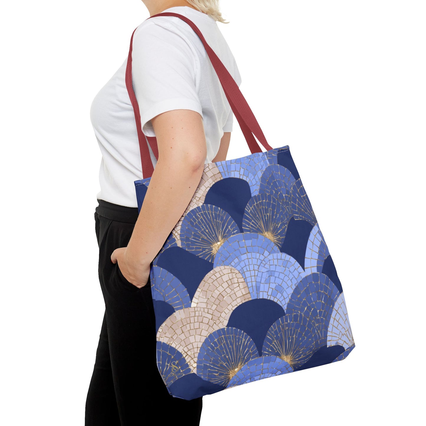 SOULIV8 Elegant Blue Fan Tote Bag | Stylish Reusable Carryall – Durable, Eco-Friendly, and Chic