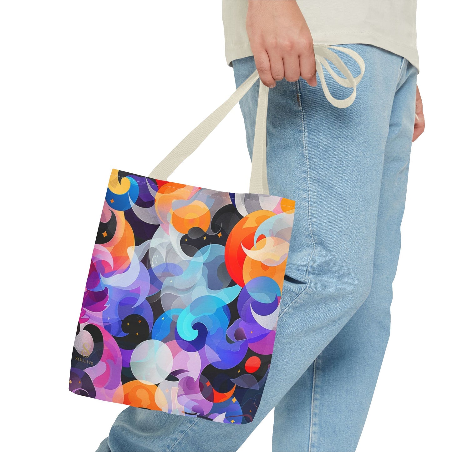 SOULIV8 Vibrant Abstract Tote Bag – Eco-Friendly Artistic Handbag, Unique Gift, Stylish Everyday Accessory