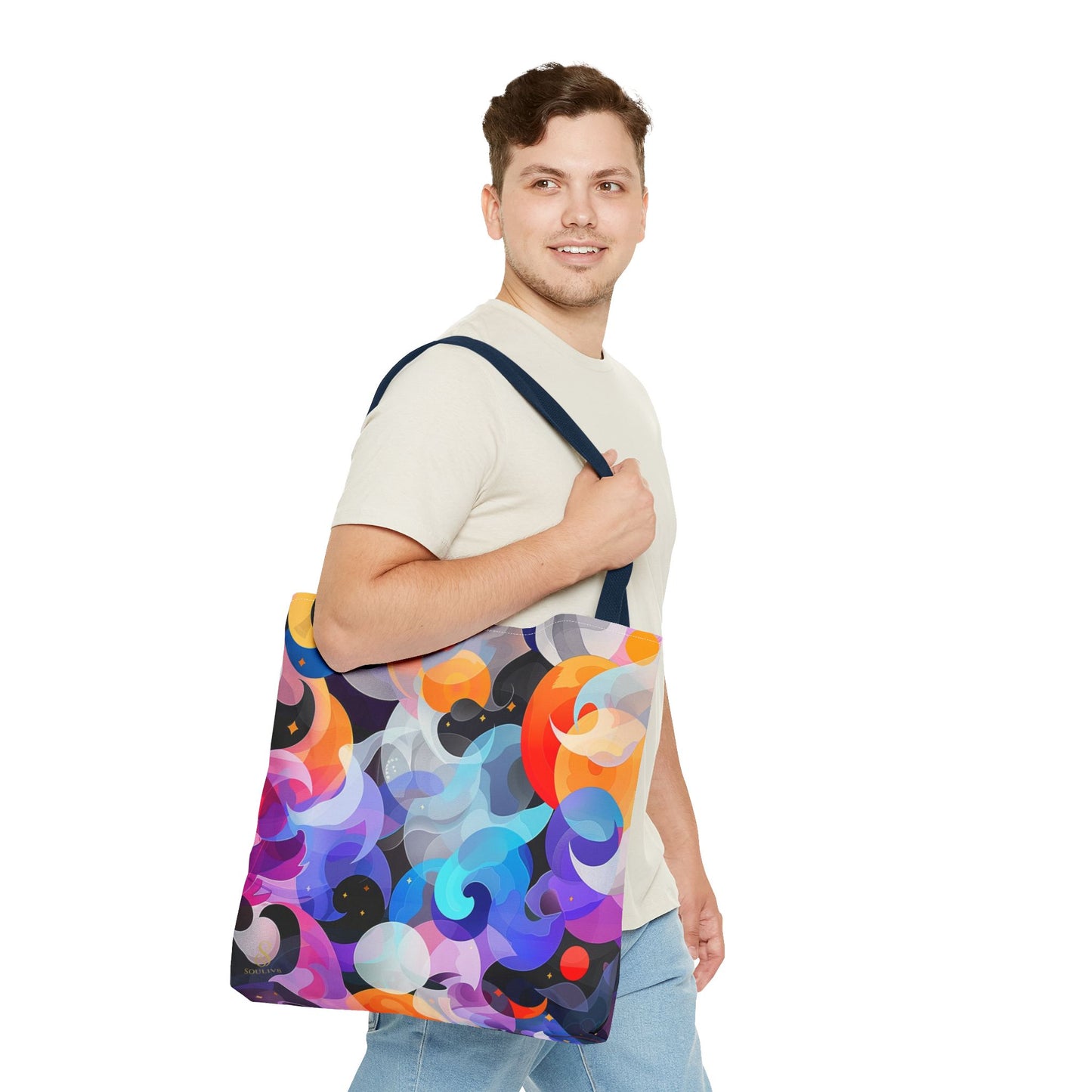SOULIV8 Vibrant Abstract Tote Bag – Eco-Friendly Artistic Handbag, Unique Gift, Stylish Everyday Accessory