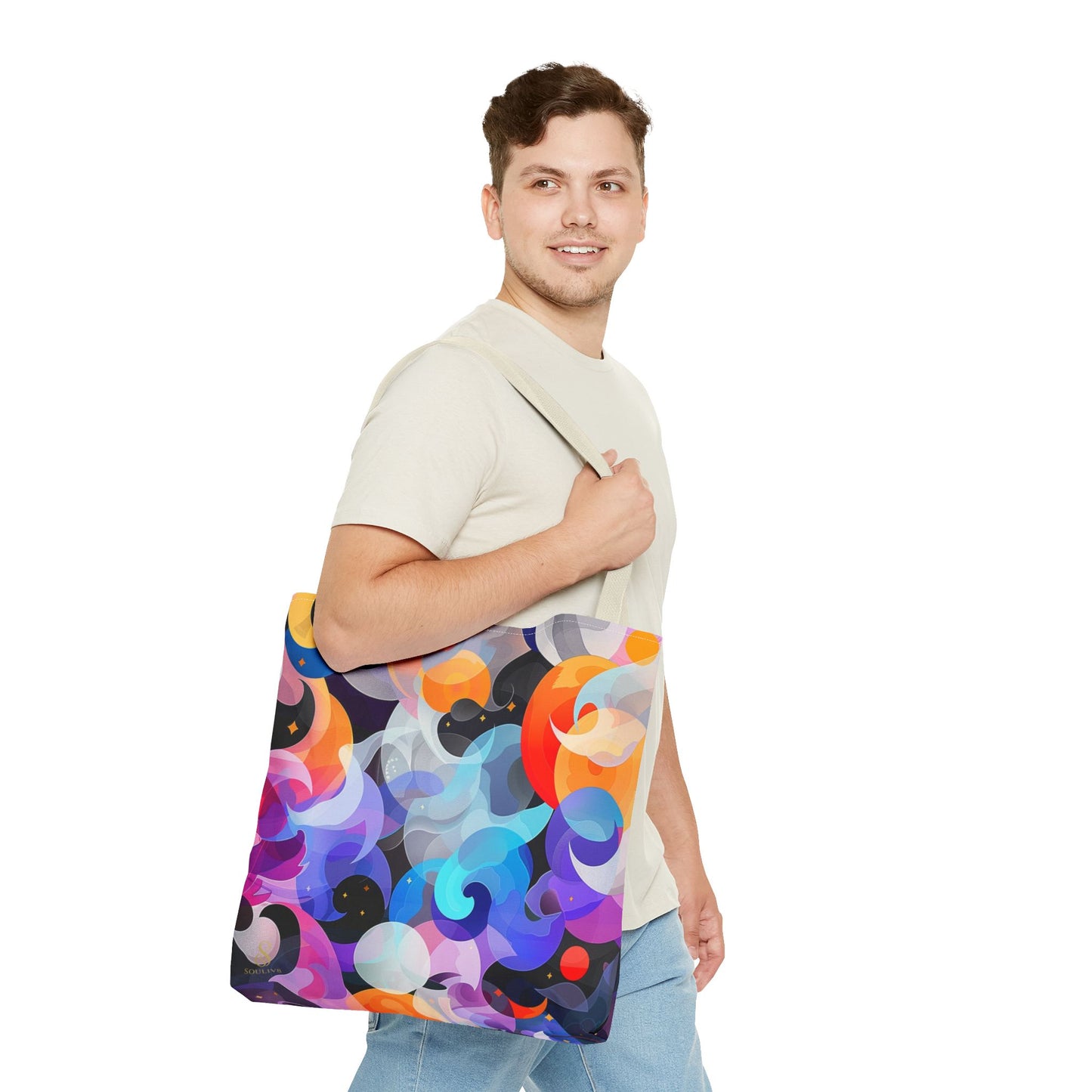SOULIV8 Vibrant Abstract Tote Bag – Eco-Friendly Artistic Handbag, Unique Gift, Stylish Everyday Accessory
