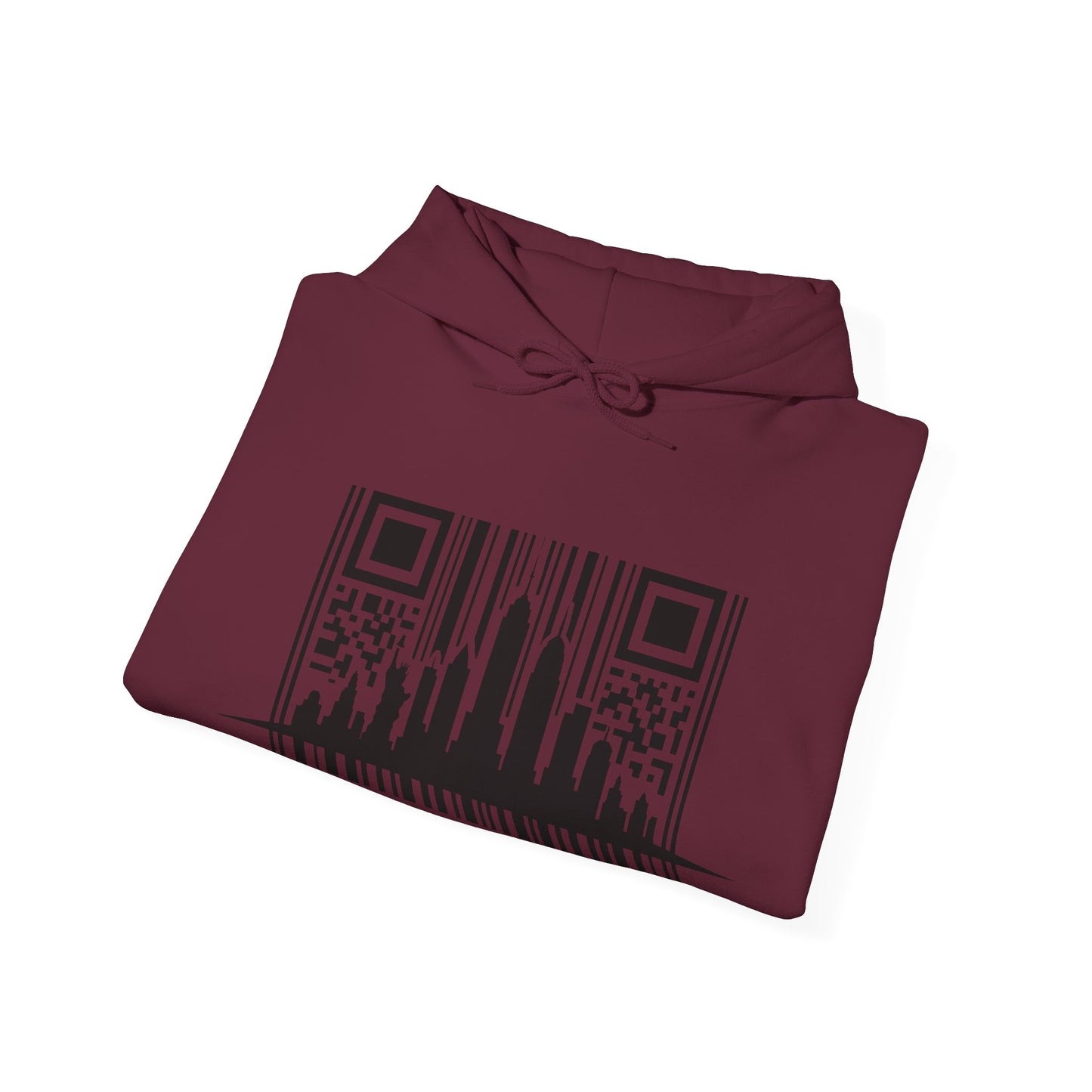 SOULIV8™ NYC Barcode Skyline Hoodie — Urban Streetwear with a Bold Edge