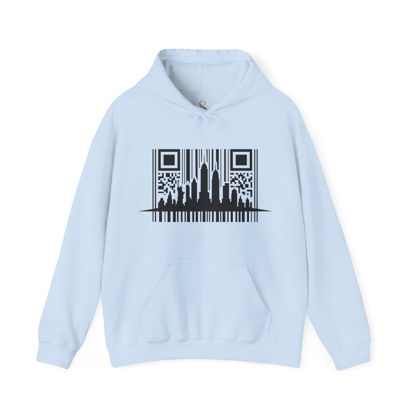 SOULIV8™ NYC Barcode Skyline Hoodie — Urban Streetwear with a Bold Edge