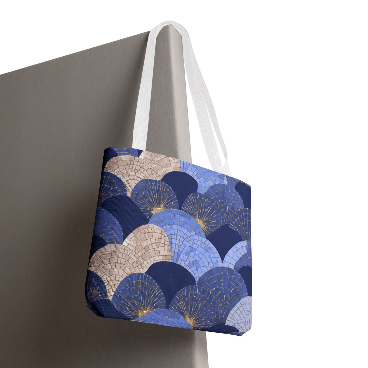 SOULIV8 Elegant Blue Fan Tote Bag | Stylish Reusable Carryall – Durable, Eco-Friendly, and Chic