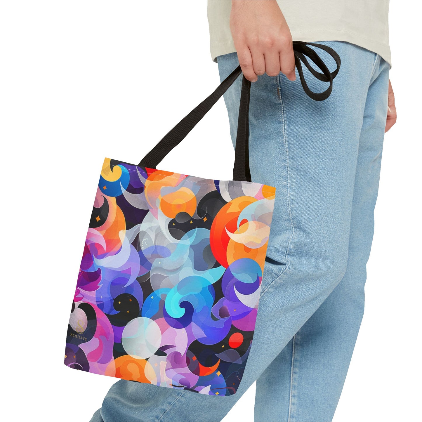 SOULIV8 Vibrant Abstract Tote Bag – Eco-Friendly Artistic Handbag, Unique Gift, Stylish Everyday Accessory