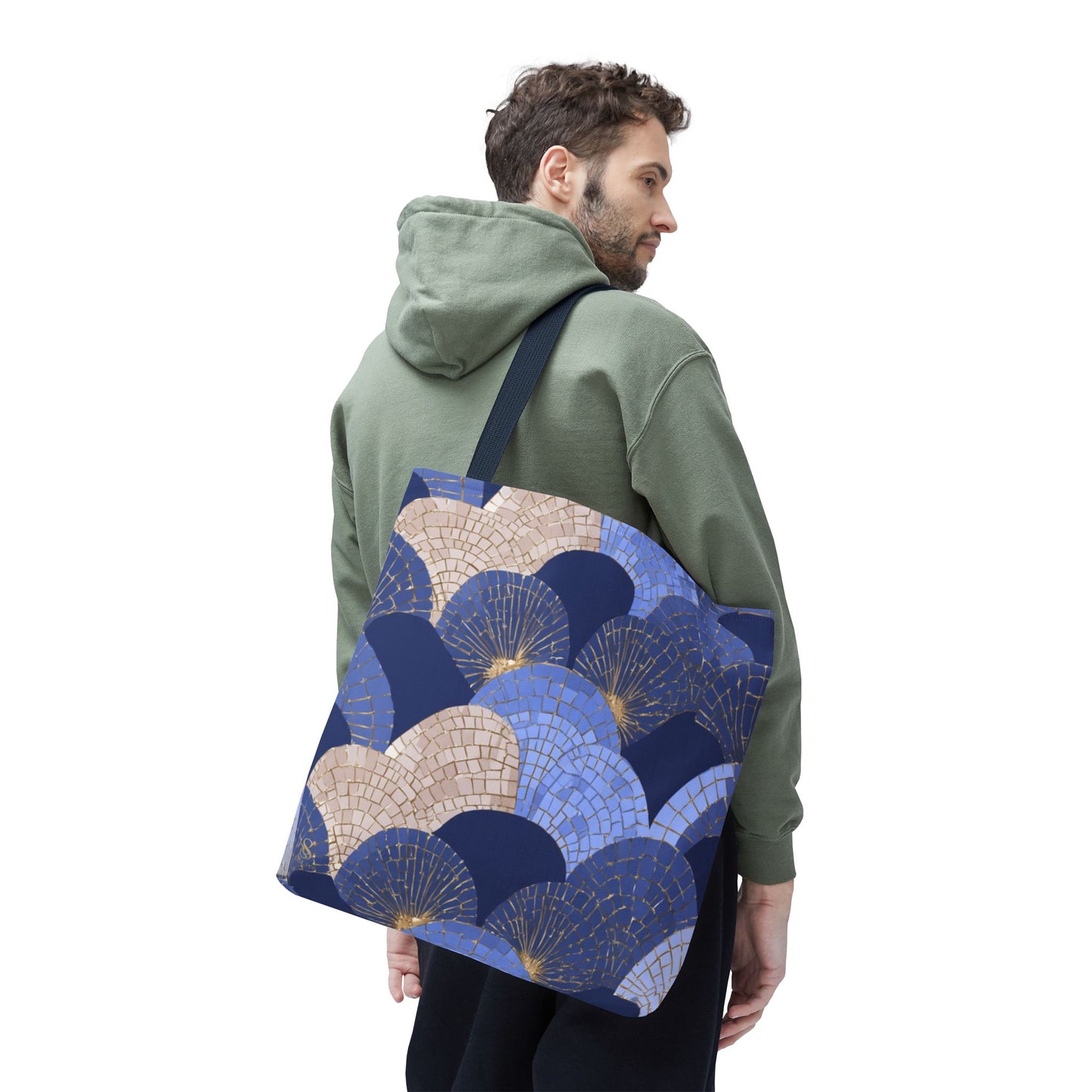 SOULIV8 Elegant Blue Fan Tote Bag | Stylish Reusable Carryall – Durable, Eco-Friendly, and Chic