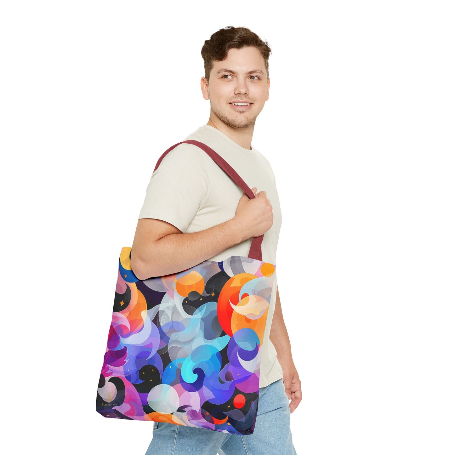 SOULIV8 Vibrant Abstract Tote Bag – Eco-Friendly Artistic Handbag, Unique Gift, Stylish Everyday Accessory