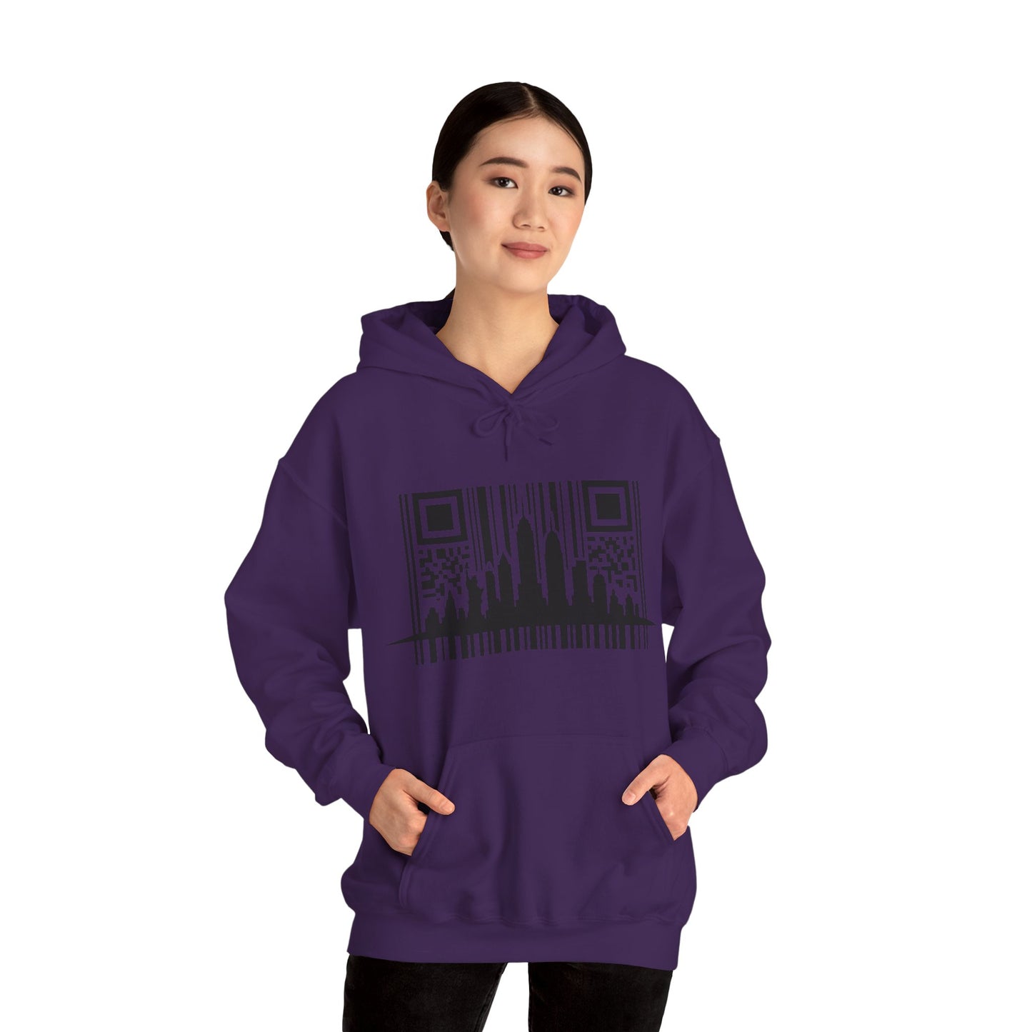 SOULIV8™ NYC Barcode Skyline Hoodie — Urban Streetwear with a Bold Edge