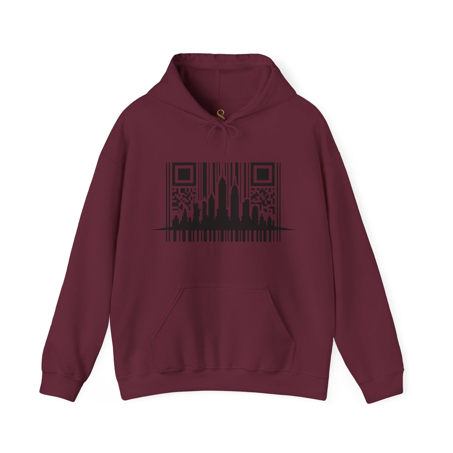 SOULIV8™ NYC Barcode Skyline Hoodie — Urban Streetwear with a Bold Edge
