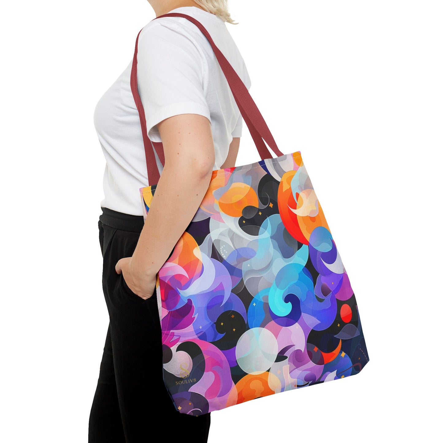 SOULIV8 Vibrant Abstract Tote Bag – Eco-Friendly Artistic Handbag, Unique Gift, Stylish Everyday Accessory