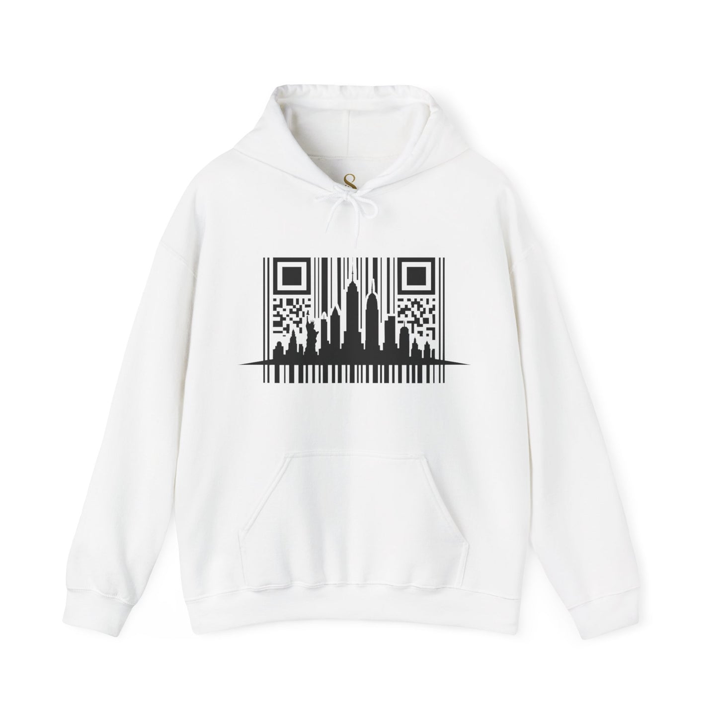 SOULIV8™ NYC Barcode Skyline Hoodie — Urban Streetwear with a Bold Edge