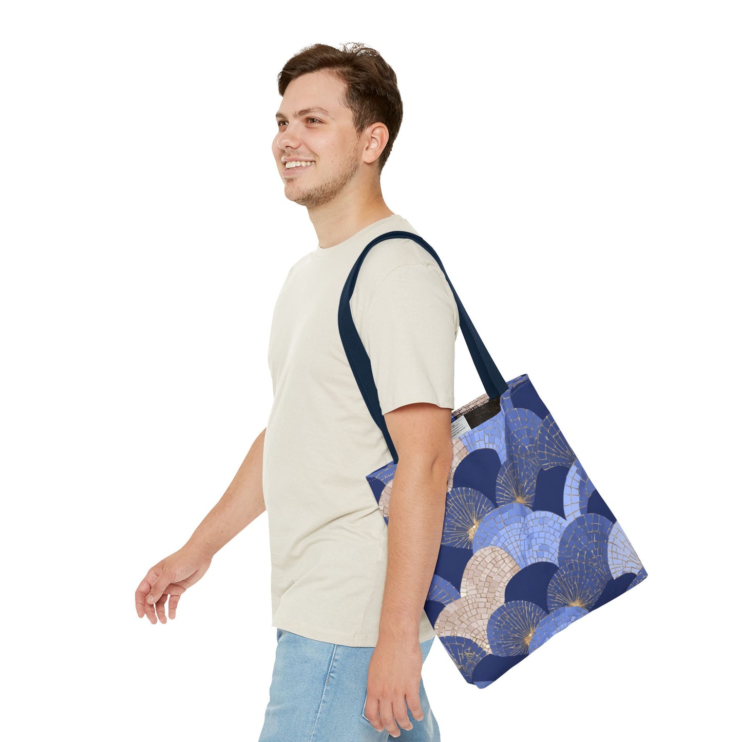 SOULIV8 Elegant Blue Fan Tote Bag | Stylish Reusable Carryall – Durable, Eco-Friendly, and Chic