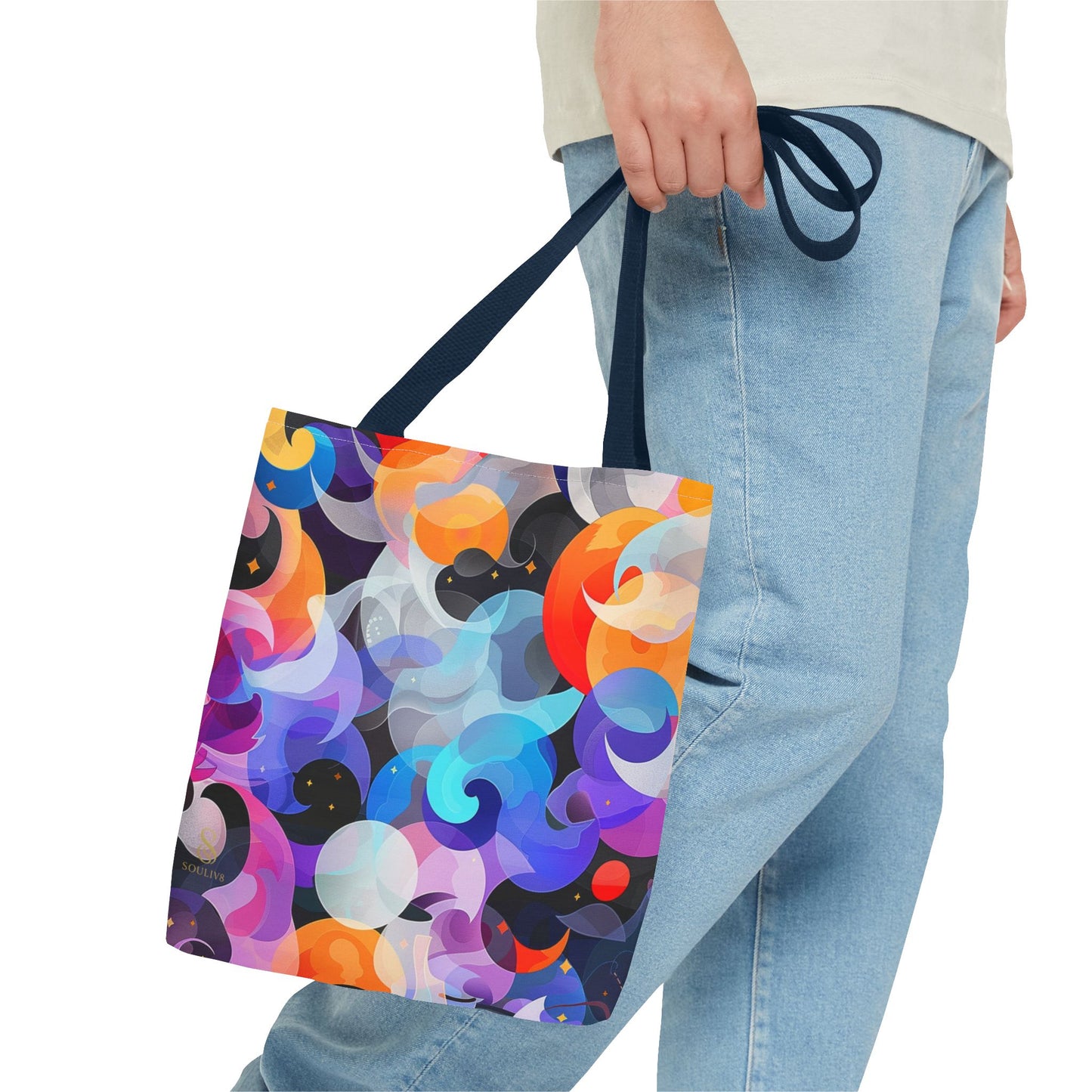 SOULIV8 Vibrant Abstract Tote Bag – Eco-Friendly Artistic Handbag, Unique Gift, Stylish Everyday Accessory