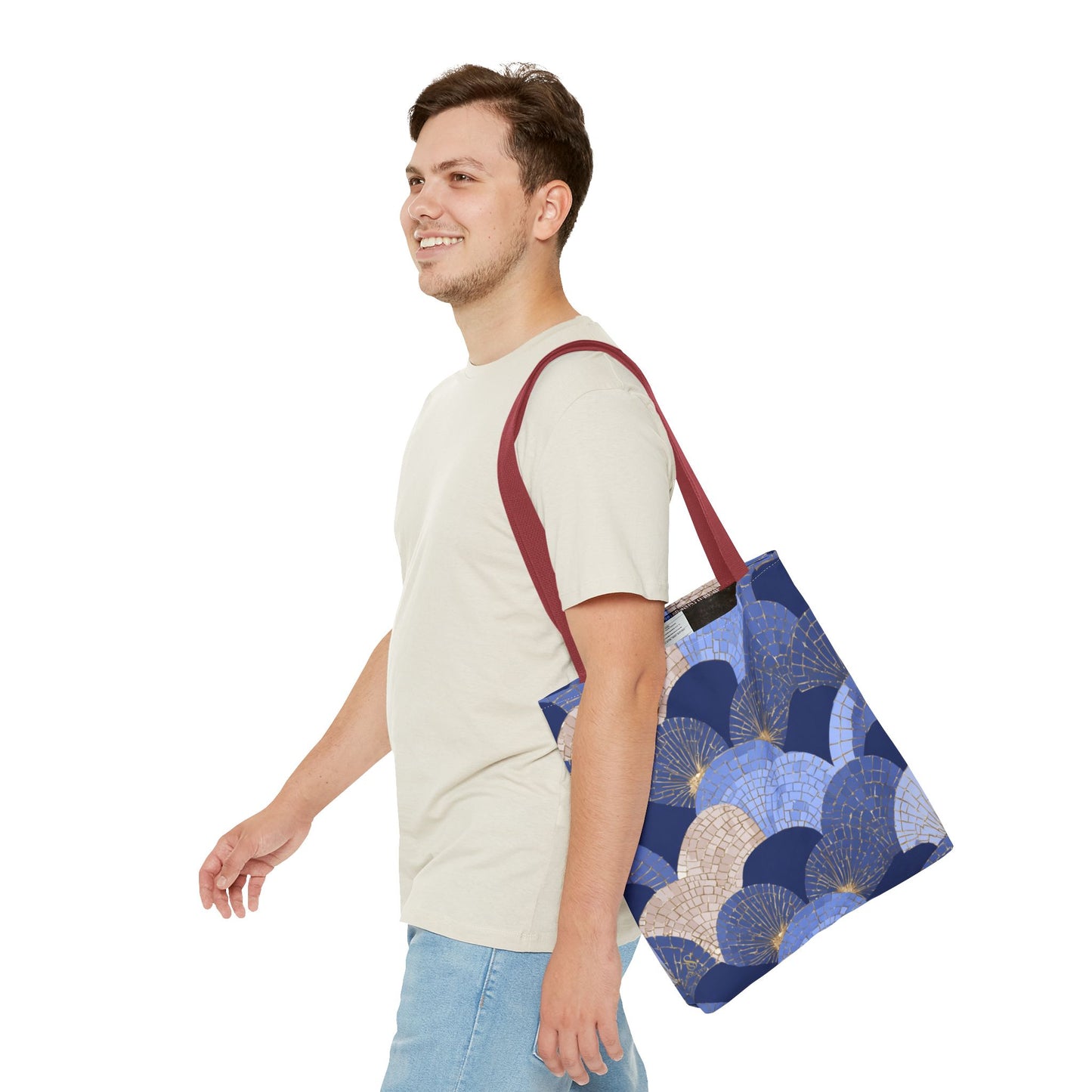 SOULIV8 Elegant Blue Fan Tote Bag | Stylish Reusable Carryall – Durable, Eco-Friendly, and Chic