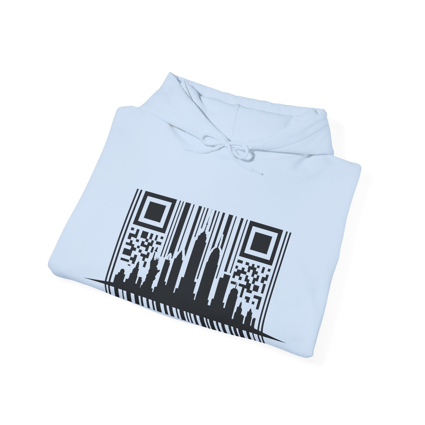 SOULIV8™ NYC Barcode Skyline Hoodie — Urban Streetwear with a Bold Edge