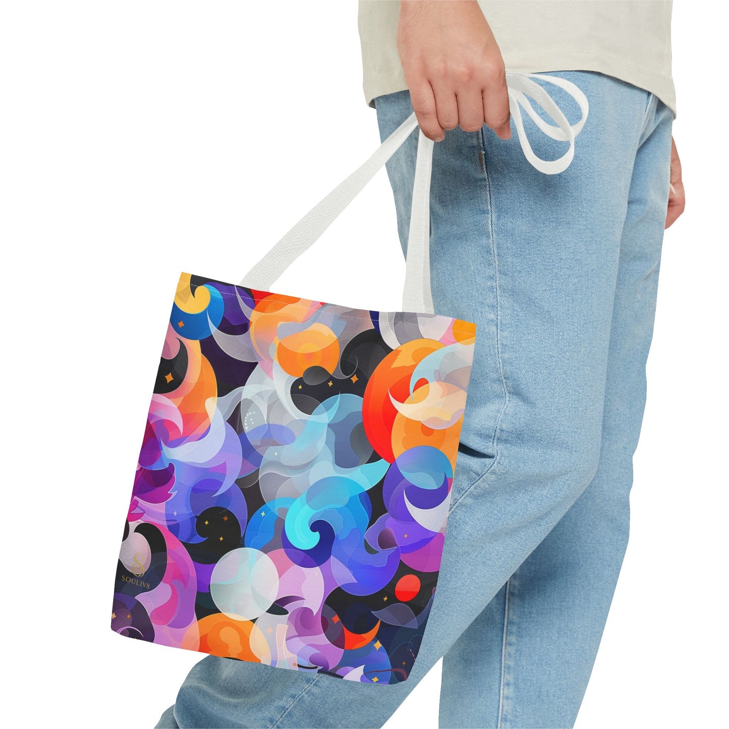 SOULIV8 Vibrant Abstract Tote Bag – Eco-Friendly Artistic Handbag, Unique Gift, Stylish Everyday Accessory