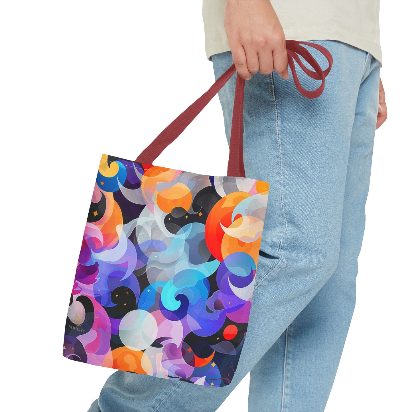 SOULIV8 Vibrant Abstract Tote Bag – Eco-Friendly Artistic Handbag, Unique Gift, Stylish Everyday Accessory