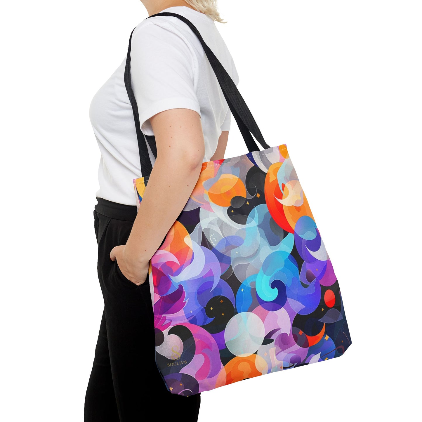 SOULIV8 Vibrant Abstract Tote Bag – Eco-Friendly Artistic Handbag, Unique Gift, Stylish Everyday Accessory
