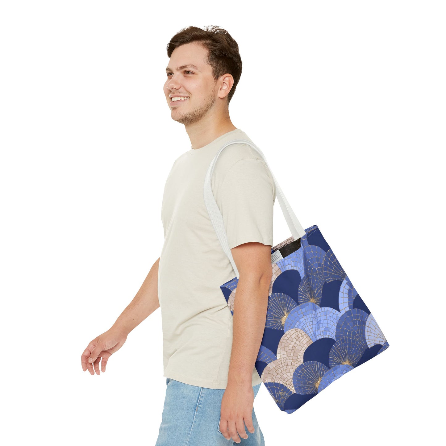 SOULIV8 Elegant Blue Fan Tote Bag | Stylish Reusable Carryall – Durable, Eco-Friendly, and Chic