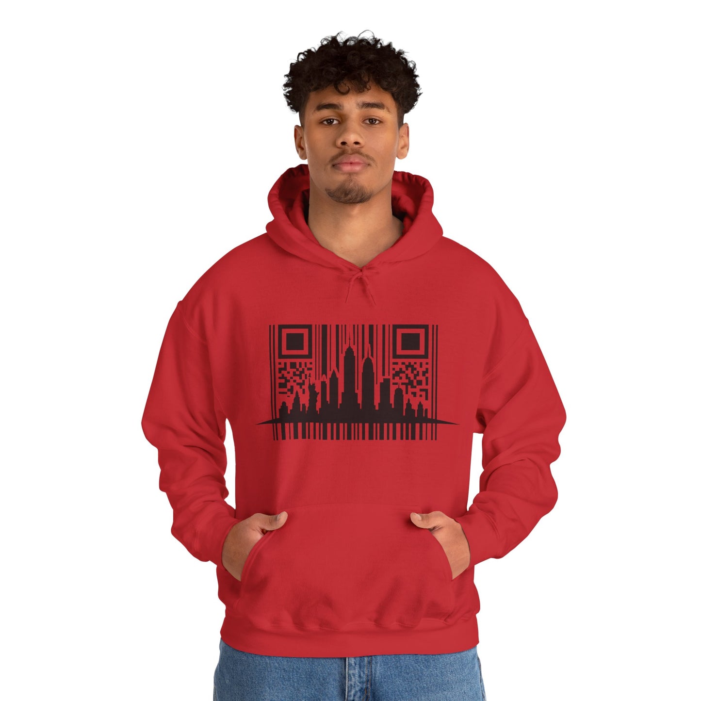 SOULIV8™ NYC Barcode Skyline Hoodie — Urban Streetwear with a Bold Edge