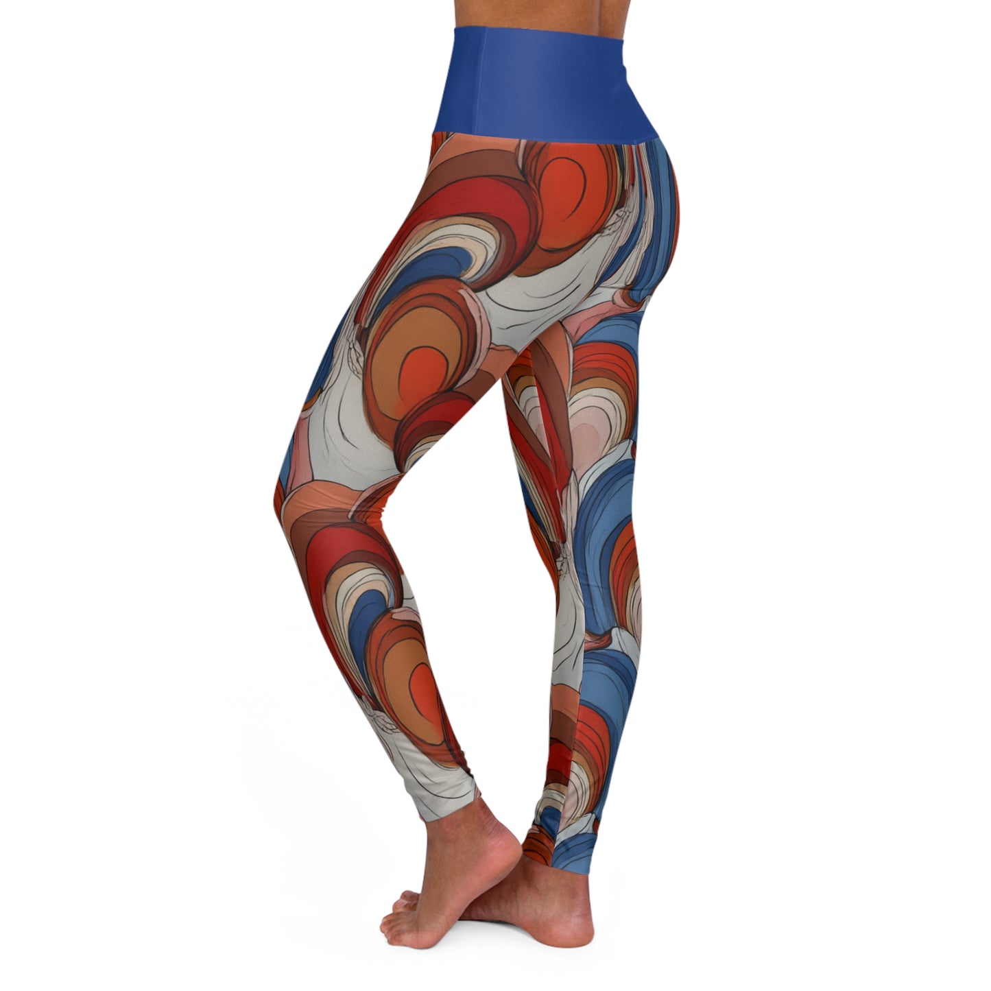 SOULIV8 Retro Wave High Waisted Yoga Leggings – Bold Activewear for Yoga, Gym & Street Style
