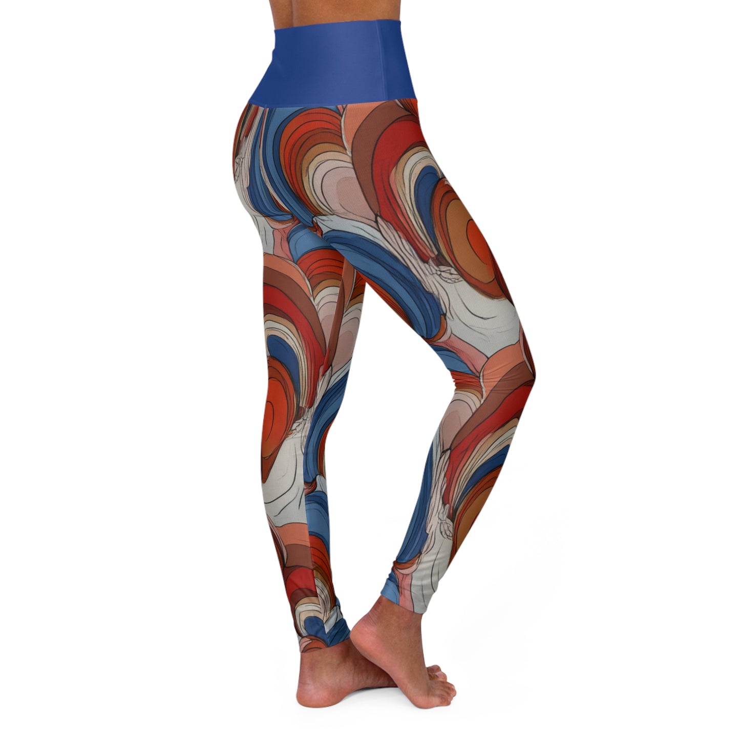 SOULIV8 Retro Wave High Waisted Yoga Leggings – Bold Activewear for Yoga, Gym & Street Style