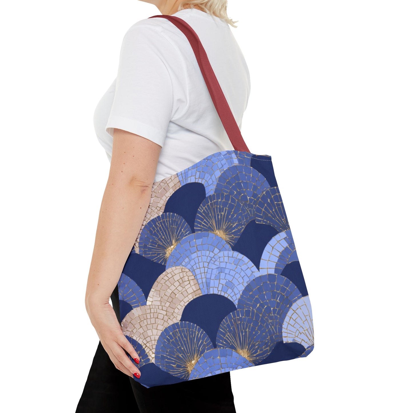 SOULIV8 Elegant Blue Fan Tote Bag | Stylish Reusable Carryall – Durable, Eco-Friendly, and Chic