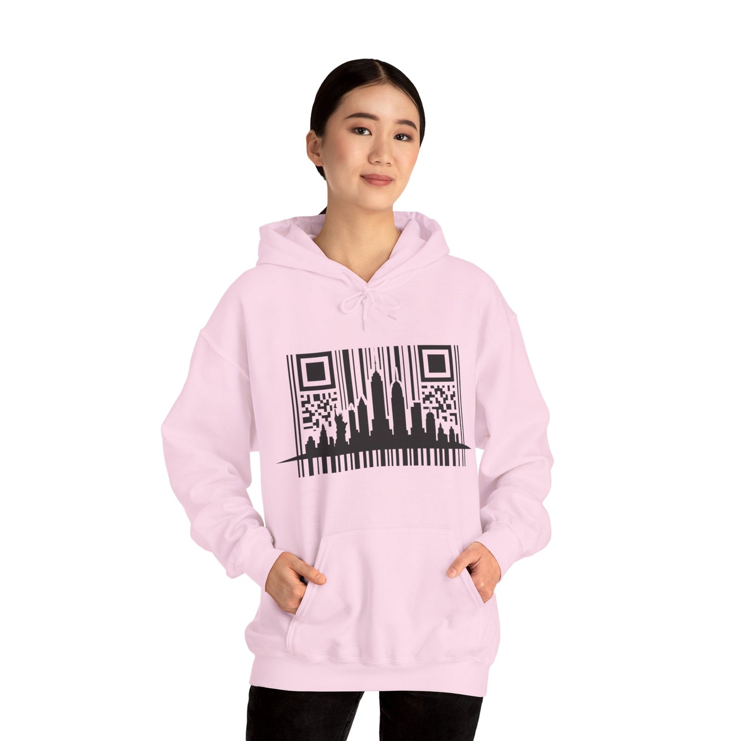 SOULIV8™ NYC Barcode Skyline Hoodie — Urban Streetwear with a Bold Edge