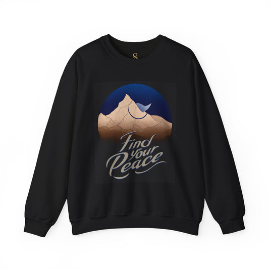 Peaceful Mountain Crewneck Sweatshirt – Cozy Unisex Nature-Inspired Style by SOULIV8