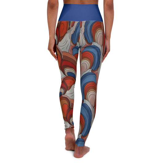 SOULIV8 Retro Wave High Waisted Yoga Leggings – Bold Activewear for Yoga, Gym & Street Style