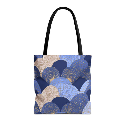 SOULIV8 Elegant Blue Fan Tote Bag | Stylish Reusable Carryall – Durable, Eco-Friendly, and Chic