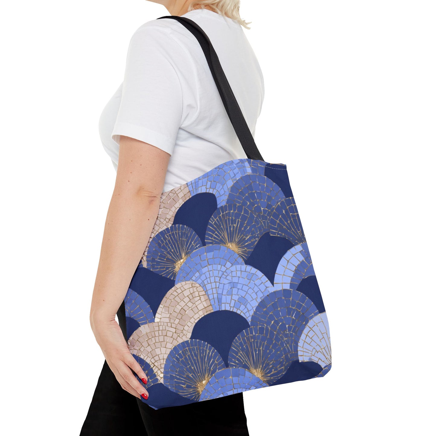 SOULIV8 Elegant Blue Fan Tote Bag | Stylish Reusable Carryall – Durable, Eco-Friendly, and Chic