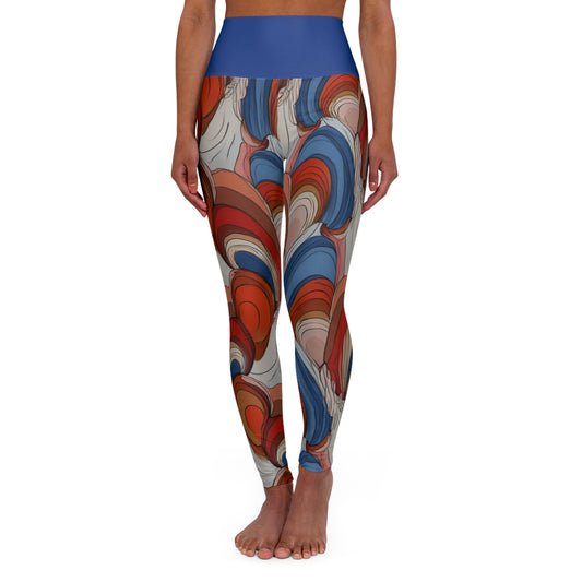 SOULIV8 Retro Wave High Waisted Yoga Leggings – Bold Activewear for Yoga, Gym & Street Style