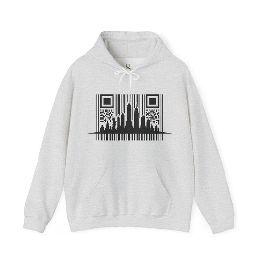 SOULIV8™ NYC Barcode Skyline Hoodie — Urban Streetwear with a Bold Edge