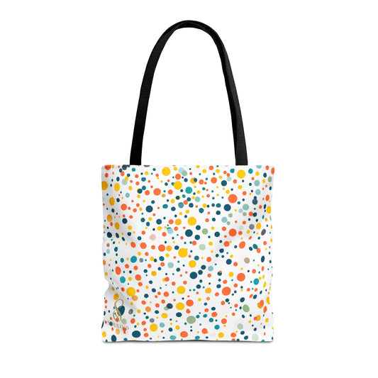 SOULIV8 Color Pop Polka Dot Tote | Eco-Friendly All-Over Print Bag | Stylish Everyday Tote, Beach Bag, Grocery Bag, Travel Accessory