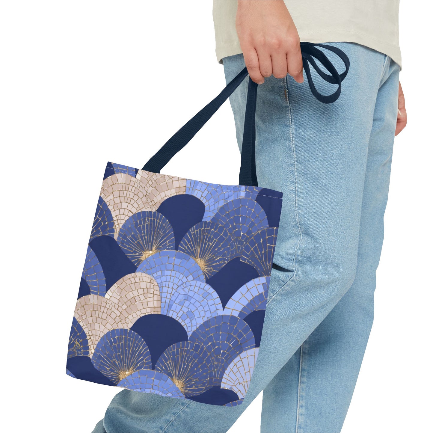 SOULIV8 Elegant Blue Fan Tote Bag | Stylish Reusable Carryall – Durable, Eco-Friendly, and Chic