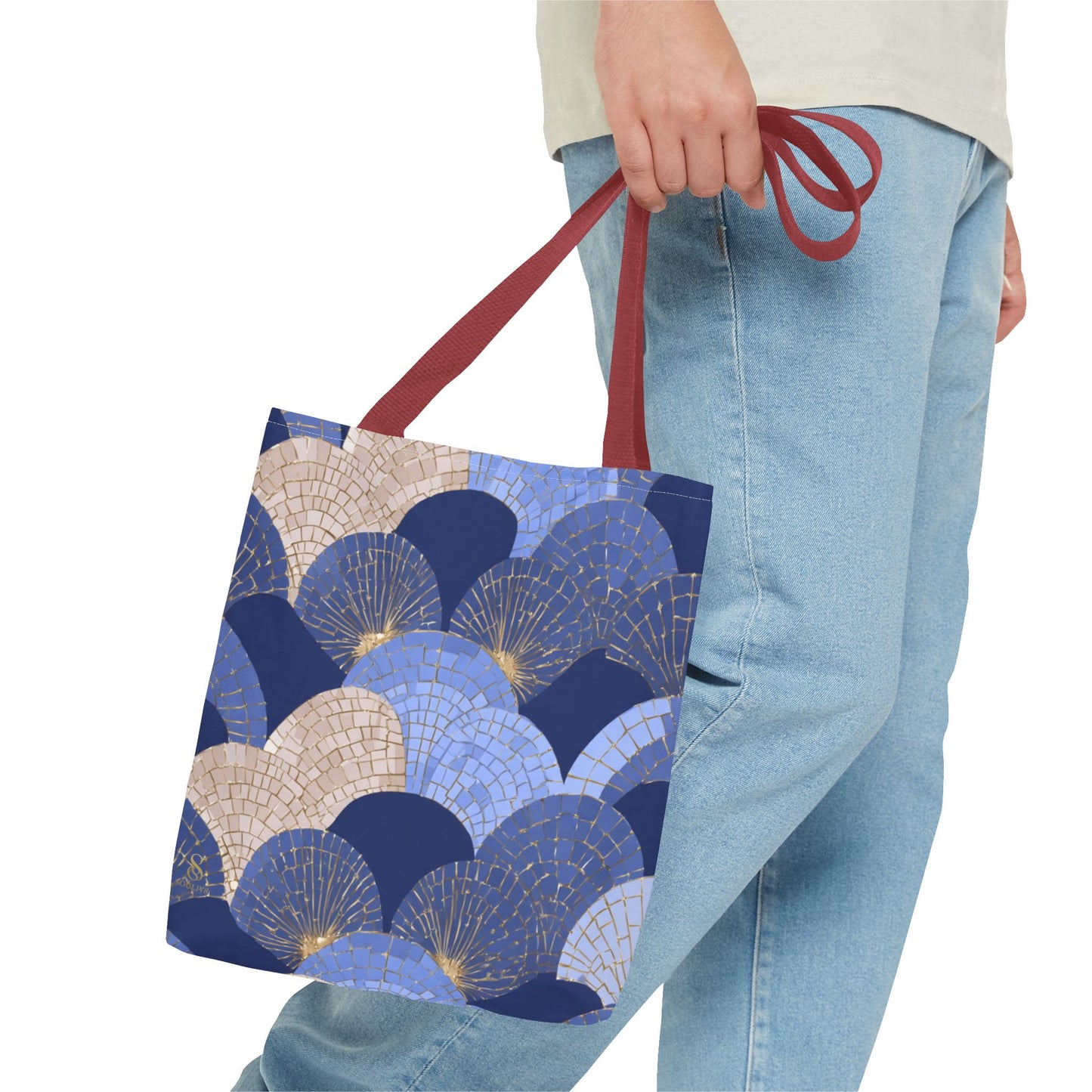 SOULIV8 Elegant Blue Fan Tote Bag | Stylish Reusable Carryall – Durable, Eco-Friendly, and Chic