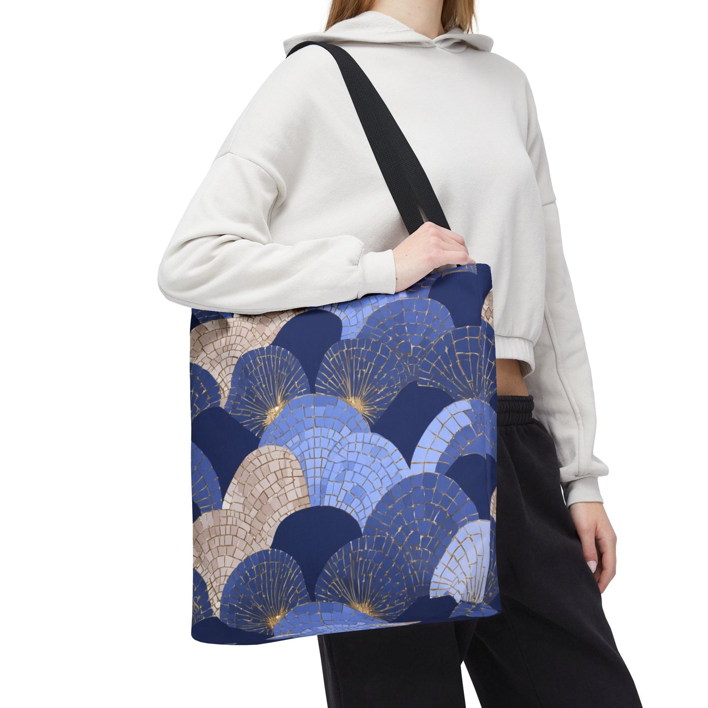 SOULIV8 Elegant Blue Fan Tote Bag | Stylish Reusable Carryall – Durable, Eco-Friendly, and Chic