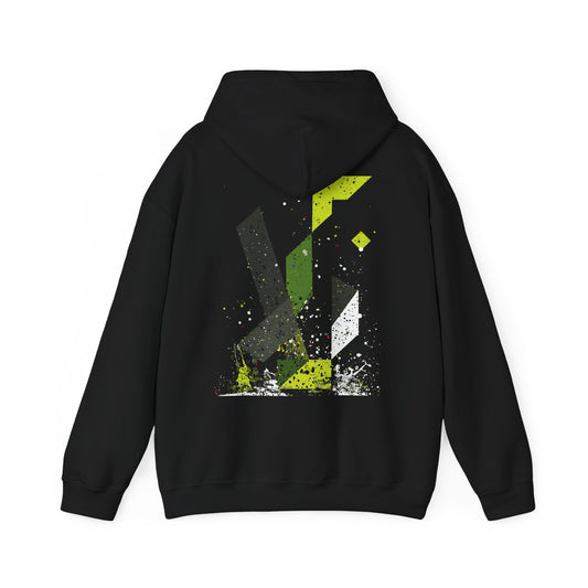 SOULIV8 |  Abstract Arabesque Splatter Hoodie | Urban Streetwear in Midnight Black for Bold Winter Fashion