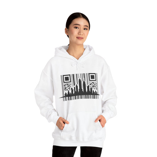 SOULIV8™ NYC Barcode Skyline Hoodie — Urban Streetwear with a Bold Edge