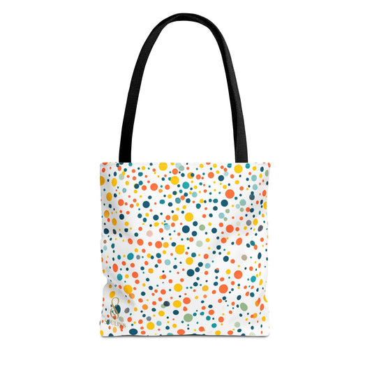 SOULIV8 Color Pop Polka Dot Tote | Eco-Friendly All-Over Print Bag | Stylish Everyday Tote, Beach Bag, Grocery Bag, Travel Accessory