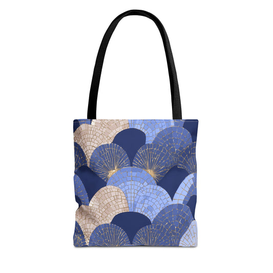 SOULIV8 Elegant Blue Fan Tote Bag | Stylish Reusable Carryall – Durable, Eco-Friendly, and Chic